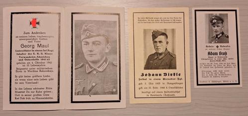 WO2 Duits - 3 WH Sterbebilder - Bidprent, Verzamelen, Bidprentjes en Rouwkaarten, Bidprentje, Ophalen of Verzenden