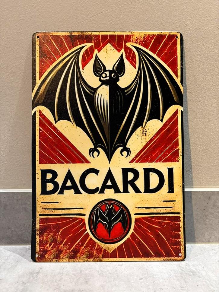 Mancave Bar Café Wanddecoratie metalen bordje Bacardi, Verzamelen, Merken en Reclamevoorwerpen, Zo goed als nieuw, Reclamebord