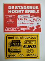 Twee oude stickers. Stads streek Bus.  BBA., Ophalen of Verzenden, Zo goed als nieuw