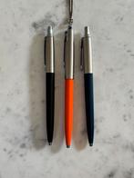 3 werkende Parker balpennen in leren etui, Ophalen of Verzenden, Balpen, Parker