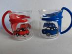 Vintage  set theeglazen Fiat 500 Citroën 2CV, Ophalen of Verzenden, Gebruikt