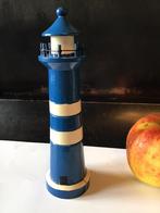 Kleine blauw met wit houten vuurtoren leuk voor huis aan zee, Ophalen of Verzenden