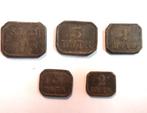 Setje van vijf 19de eeuwse penny weights, Ophalen