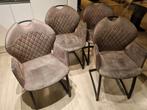 4 bruine eettafel stoelen, Piet klerkx, Huis en Inrichting, Stoelen, Ophalen of Verzenden, Gebruikt