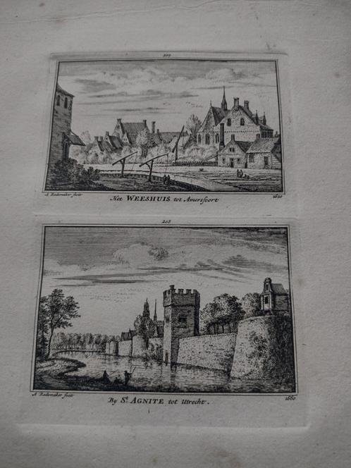 207/208 Amersfoort en Utrecht Weeshuis en St. Agnite dl 3, Antiek en Kunst, Kunst | Etsen en Gravures, Ophalen of Verzenden