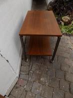 trolleyteak midcentury retro zwevend blad tvtafel sidetable, Ophalen of Verzenden, Zo goed als nieuw