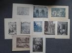 10 heliogravures eind 19e eeuw,interieurs,stadsgezichten etc, Antiek en Kunst, Verzenden