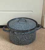 Emaille oude pan grijs gewolkt, Ophalen of Verzenden
