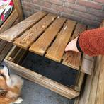 Tuinset: 2 stoelen & tafeltje met opbergruimte, Tuin en Terras, Ophalen, Gebruikt, Hout