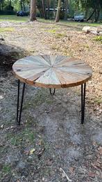 Teakhouten salontafel landelijk, Huis en Inrichting, Tafels | Salontafels, Ophalen, 50 tot 100 cm, Zo goed als nieuw, Minder dan 50 cm