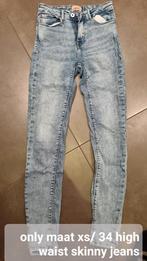 only high waist skinny jeans blauw maat 34 xs, Gedragen, Blauw, Ophalen of Verzenden, W27 (confectie 34) of kleiner
