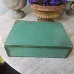 Oud sleets mintgroen kistje 36x25 cm, Ophalen of Verzenden