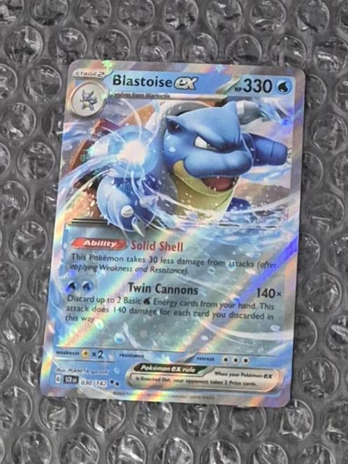 Blastoise ex 030/142 Stellar Crown Scarlet & Violet Double R, Hobby en Vrije tijd, Verzamelkaartspellen | Pokémon, Zo goed als nieuw