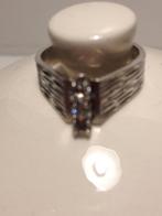 zilveren ring met zirkonia, Met kristal, 18 tot 19, Verzenden, Zo goed als nieuw