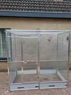 Aluminium voliere met morsrand en voederplateau, Dieren en Toebehoren, Vogels | Hokken en Kooien, Ophalen, Aluminium, Volière
