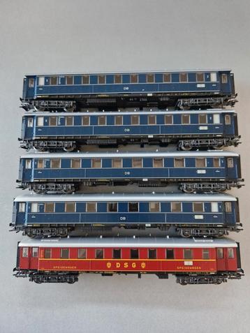 Set van 5 Märklin H0 DB/DSG Wagons beschikbaar voor biedingen