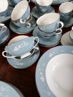 Supermooi servies blauwgrijze decorrand, Royal Doulton