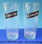 CARLING, 2 Engelse pint bierglazen, Ophalen of Verzenden, Nieuw, Glas of Glazen, Overige merken