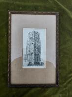 Ets Groote kerk Rotterdam, gesigneerd C. Verhoeven., Antiek en Kunst, Kunst | Etsen en Gravures, Verzenden