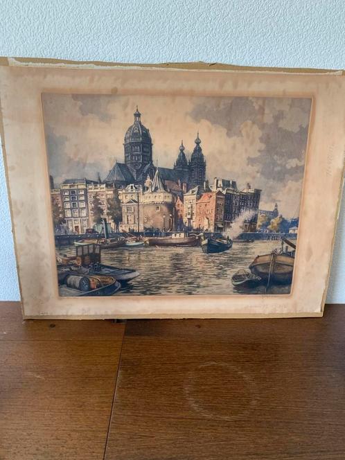 Ets Roodenburg, Hendrikus Elias Prins Hendrikkade Amsterdam, Antiek en Kunst, Kunst | Etsen en Gravures, Ophalen of Verzenden