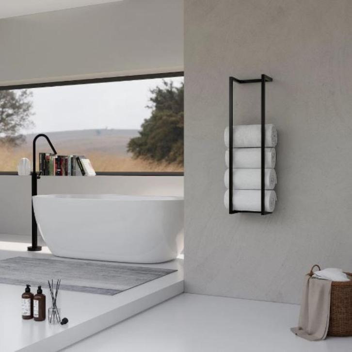 handdoekhouder industrieel mat zwart NIEUW in doos, Huis en Inrichting, Badkamer | Badtextiel en Accessoires, Nieuw, Handdoekenrek
