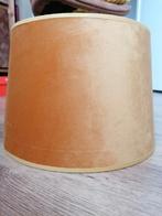 Lampenkap okergeel flueel, binnenkant goud mat, Ophalen of Verzenden, Rond, 25 tot 50 cm