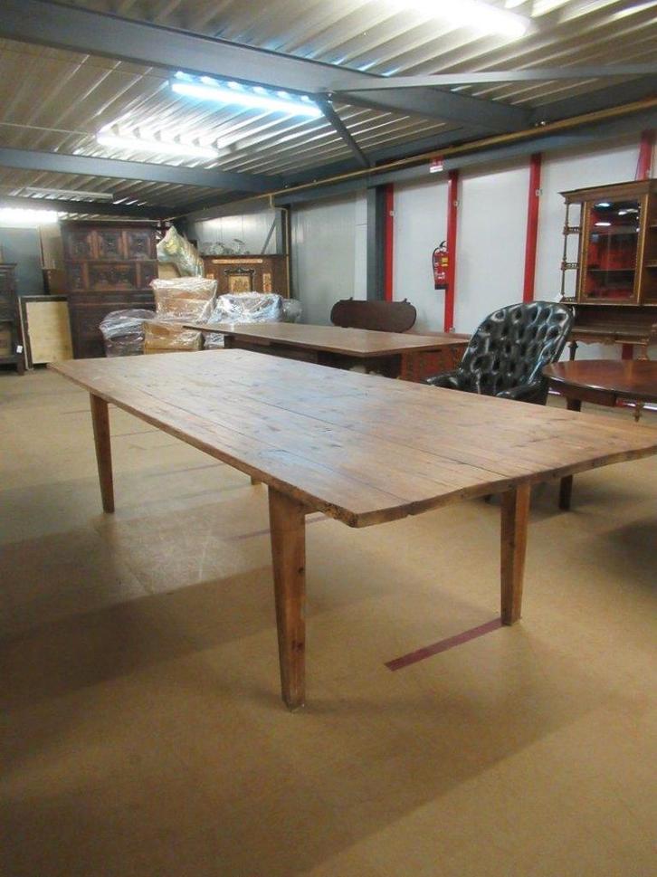 Oer 11435 antieke grenen klaptafel, 3 meter lang, Antiek en Kunst, Antiek | Meubels | Tafels, Ophalen