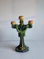 shabby art nouveau vintage kerstkandelaar uit gips, Antiek en Kunst, Antiek | Kandelaars, Ophalen of Verzenden, Overige materialen
