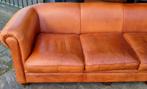 Kingsize XL Chesterfield bank cognac bruin leer + BEZORGING, Gebruikt, Chesterfield, Leer, Ophalen of Verzenden