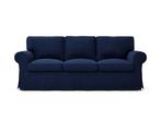 Ektorp 3 zitsbank met blauwe Bemz hoes, Ophalen, Hout, Driepersoons, 75 tot 100 cm