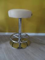 Vintage JOHANSON DESIGN uit Zweden KRUK chroom onderstel, Huis en Inrichting, Barkrukken, Ophalen, Met voetsteun, 1 kruk, Metaal