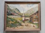 Berglandschap met dorpje - 1940 - Tirol - gesigneerd, Antiek en Kunst, Kunst | Schilderijen | Klassiek, Ophalen of Verzenden