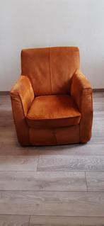 2 ruw lederen fauteuils, Huis en Inrichting, Fauteuils, Ophalen, Zo goed als nieuw, 50 tot 75 cm, Leer