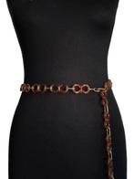 Vintage kettingceintuur, Ophalen of Verzenden, Zo goed als nieuw, Bruin, 80 tot 90 cm