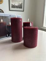 3 bordeaux rode ledkaarsen van Anna’s Collection, Huis en Inrichting, Woonaccessoires | Kandelaars en Kaarsen, Ophalen, Zo goed als nieuw