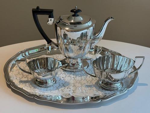 Verzilverd Koffieservies Chippendale, Antiek en Kunst, Antiek | Servies compleet, Ophalen of Verzenden