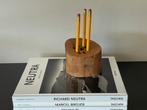 Vintage Arts & Crafts Handgesneden Boomstam Potloodhouder, Ophalen of Verzenden, Gebruikt