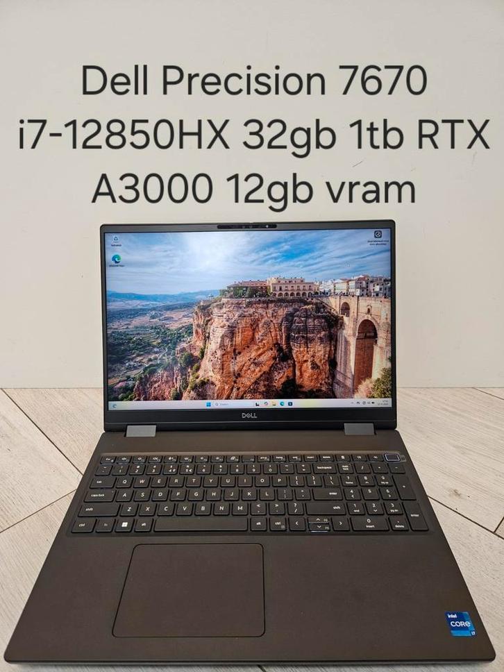 Als nieuw: Dell Precision 7670 i7-12850HX 32gb 1tb rtx A3000, Computers en Software, Windows Laptops, Zo goed als nieuw, 16 inch