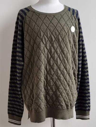 Scotch & Soda groene trui met blauwe strepen mt. 152 (12), Kinderen en Baby's, Kinderkleding | Maat 152, Zo goed als nieuw, Jongen