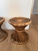 Rotan bijzettafels, Ophalen, Minder dan 55 cm, Rond, Zo goed als nieuw
