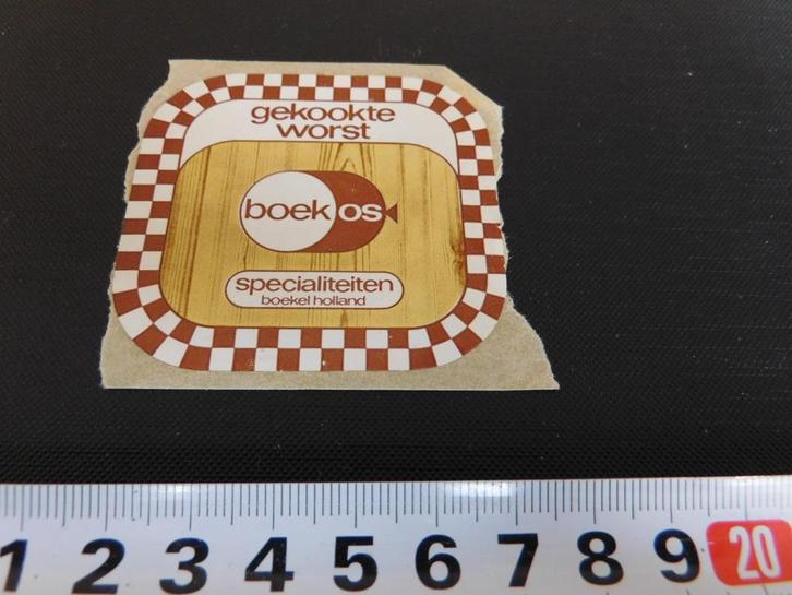 sticker boekel specialiteiten vlees boekos gekookte worst, Verzamelen, Stickers, Zo goed als nieuw, Bedrijf of Vereniging, Ophalen