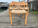 2 x 4 moller vintage stoelen papercord, Huis en Inrichting, Stoelen, Ophalen, Bruin, Zo goed als nieuw, Vijf, Zes of meer stoelen