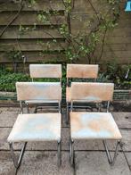 4x Leren buisframe stoelen van project 99 style van gispen, Huis en Inrichting, Stoelen, Vier, Metaal, Van gispen, Zo goed als nieuw