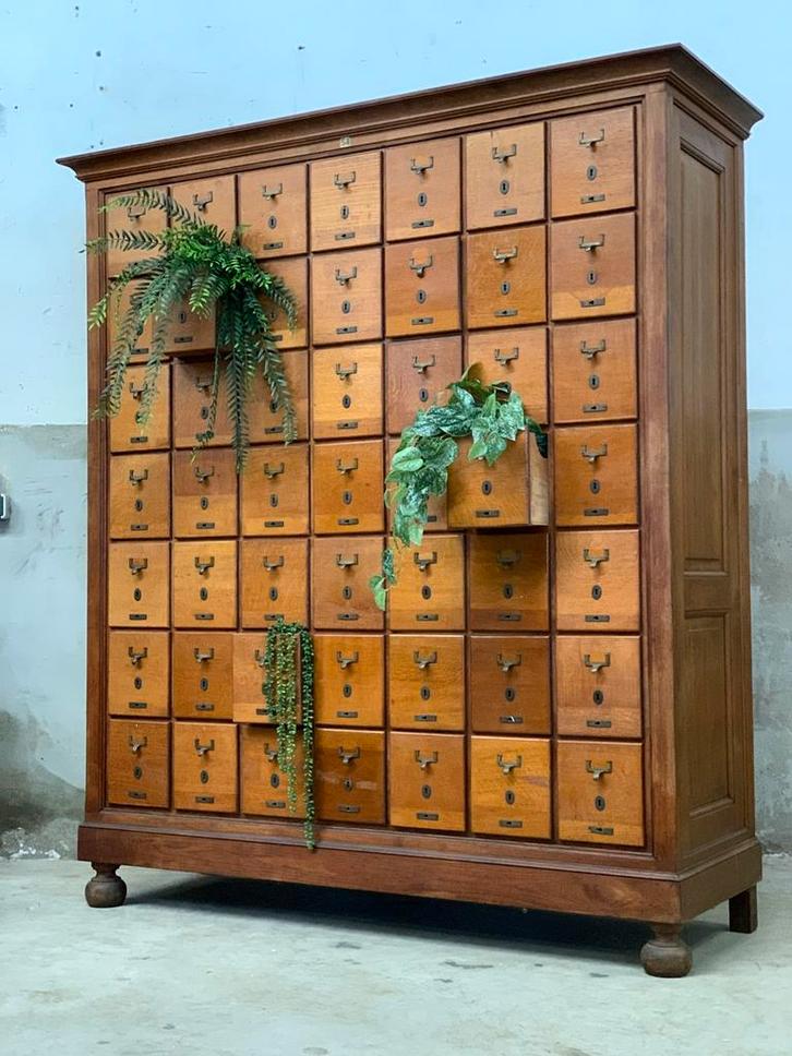 Schitterende 204 cm grote antieke ladenkast, kantoor notaris, Antiek en Kunst, Antiek | Kantoor en Zakelijk, Ophalen