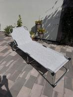 Strech ligbed/logeerbed extra lang en stevig, Tuin en Terras, Ophalen of Verzenden, Zo goed als nieuw, Aluminium