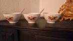 3 Chinese porseleinen soepkommen met lepels, Antiek en Kunst, Ophalen of Verzenden