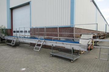 50 cm breed, 11,60 meter lengte RVS transportband. beschikbaar voor biedingen