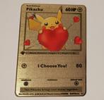 Pokemon Pikachu I choose you! metalen kaart, Ophalen, Zo goed als nieuw, Losse kaart, Foil