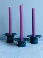 Set 3 vintage kandelaars grijs keramiek 3 hoogtes / maten, Huis en Inrichting, Woonaccessoires | Kandelaars en Kaarsen, Overige materialen