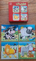 4 in 1 puzzel dieren, Ophalen, 10 tot 50 stukjes, Zo goed als nieuw